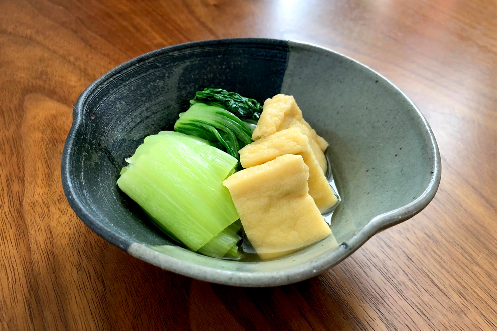 京しろ菜と油揚げの炊いたん