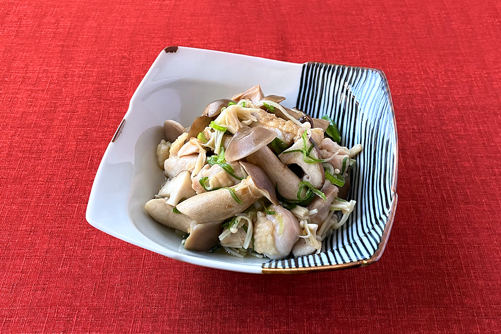 丹波しめじと鶏肉のレンジ蒸し